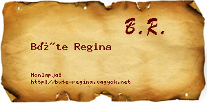 Büte Regina névjegykártya